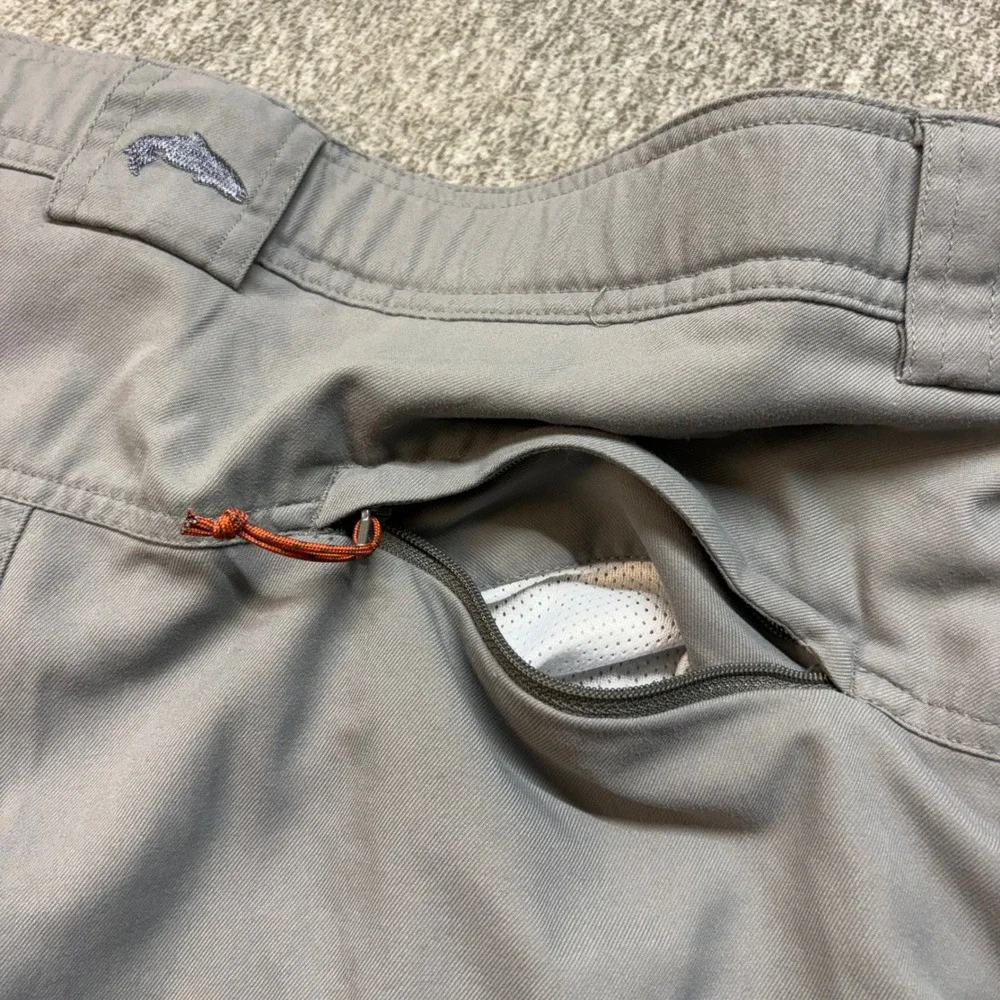 Simms‎ Fishing Products Mens Gray Nylon Cargo Fishing Shorts Size L 35 Waist